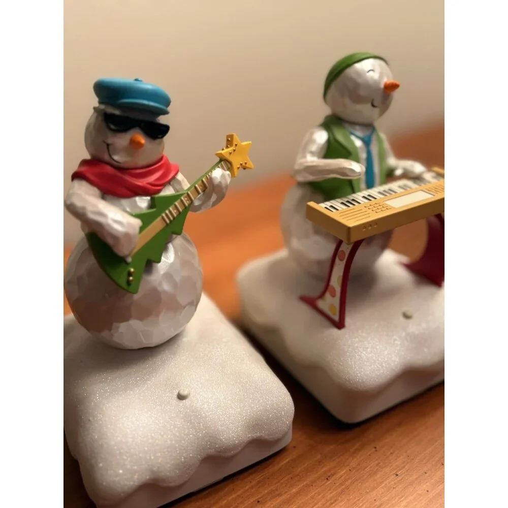 2 Hallmark 2010 Wireless Snowman Band Working Keyboard Ken Guitar Freddy - Picture 6 of 8
